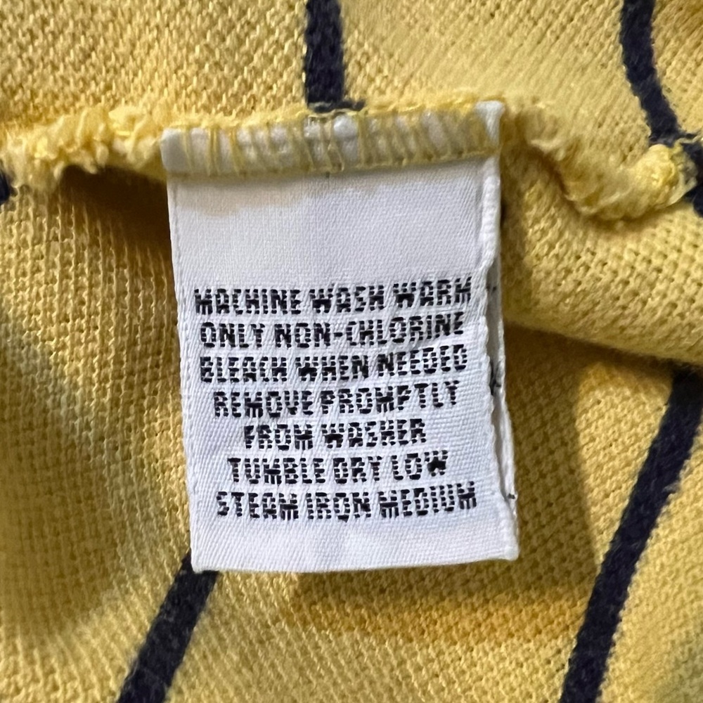 Polo by Ralph Lauren Yellow and Navy Striped Polo Shirt - Picture 12 of 13